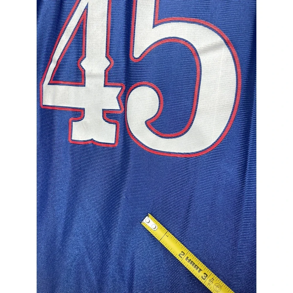 Vintage Dodger Blue Kansas Jayhawks Basketball Jersey Mens 2XL XXL #45 Blue 90s